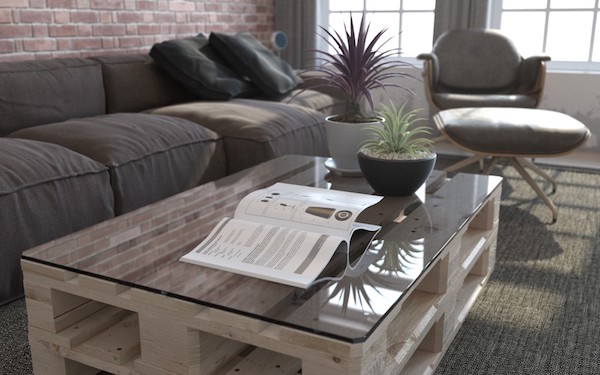 Brick-wall living room