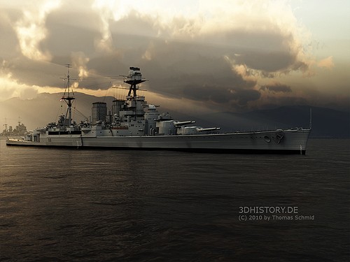 The last evening of HMS Hood