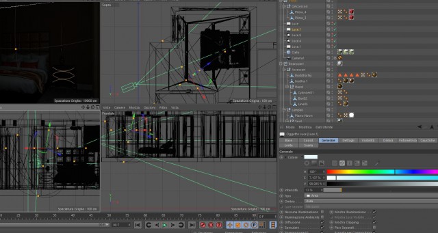 Luce d'aiuto. Magari si potrebbe fare senza.Ma mi piaceva l’idea che ha usato Ocman  in un topic nella sezione Vray . Due luci area, una fredda altra calda