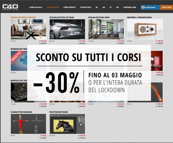 30 % di sconto su tutti i corsi online