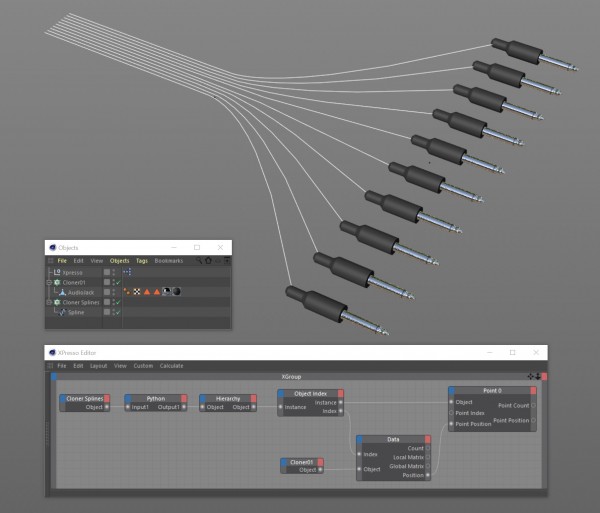 Attach Spline Points to Clones using Xpresso