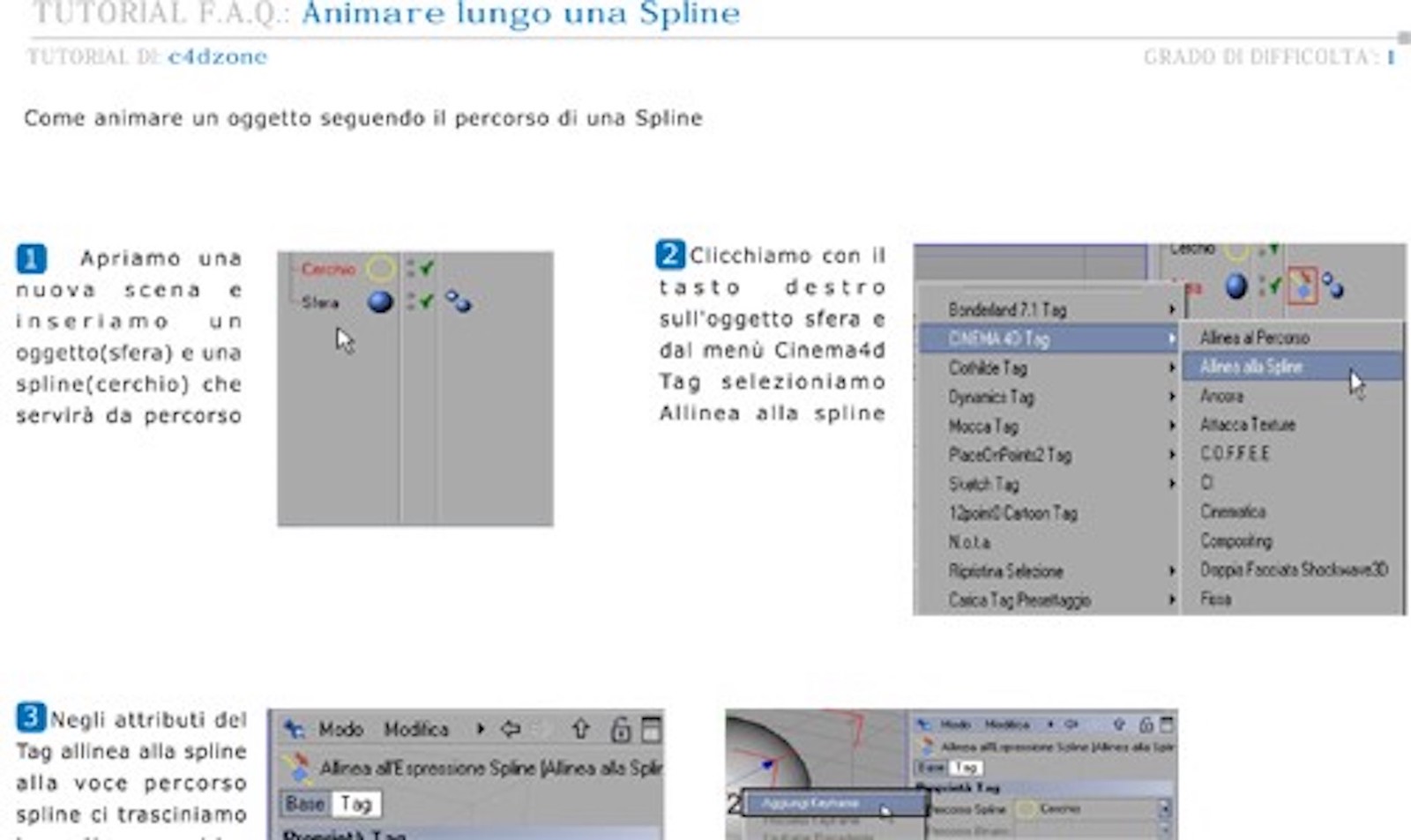 Animare lungo Spline