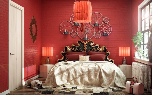 Bedroom in red