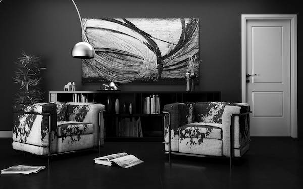 black and white