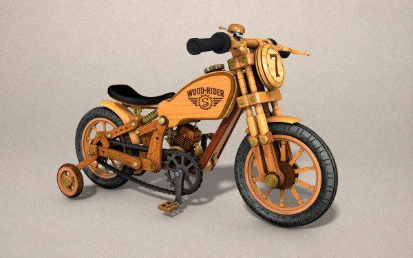 Wooden motorcycle