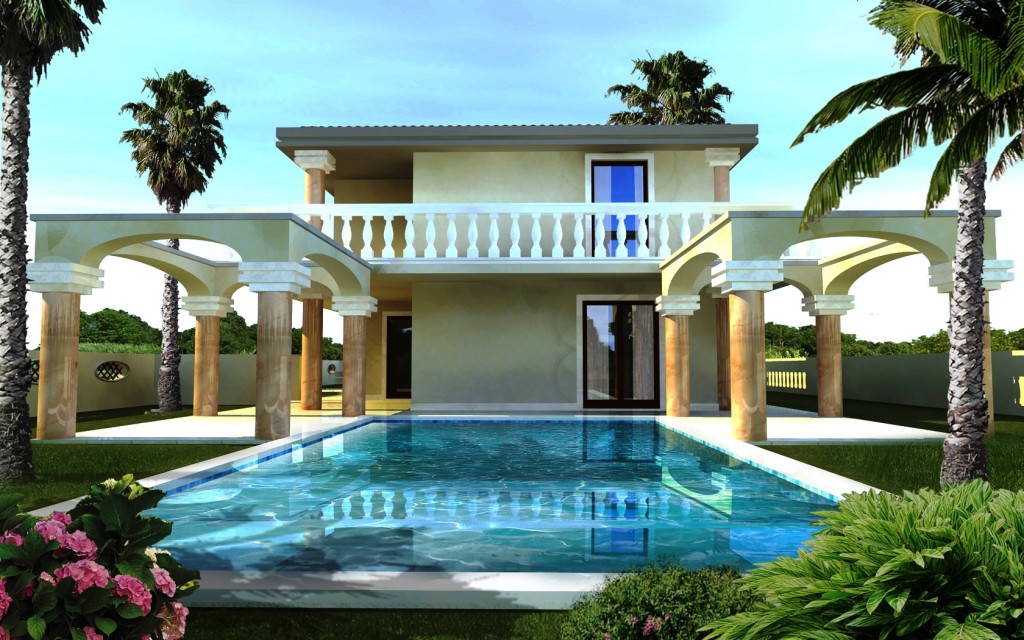 villa con piscina