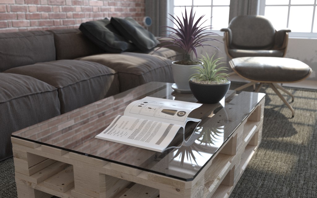 Brick-wall living room