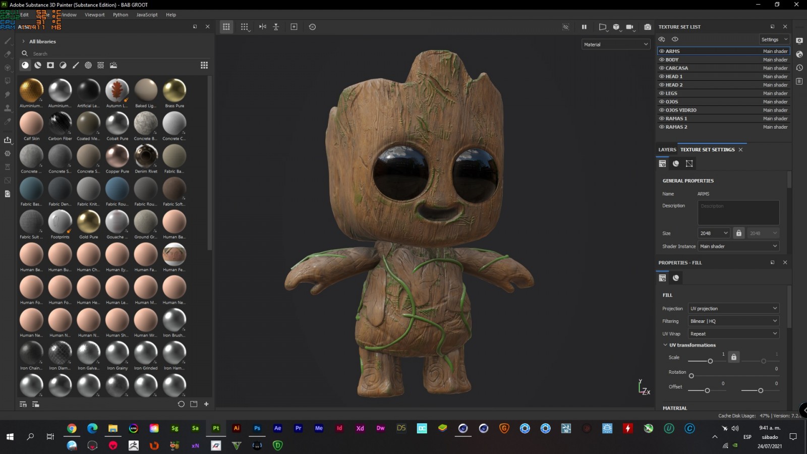 Oscar creativo Octane render Baby Groot (1)