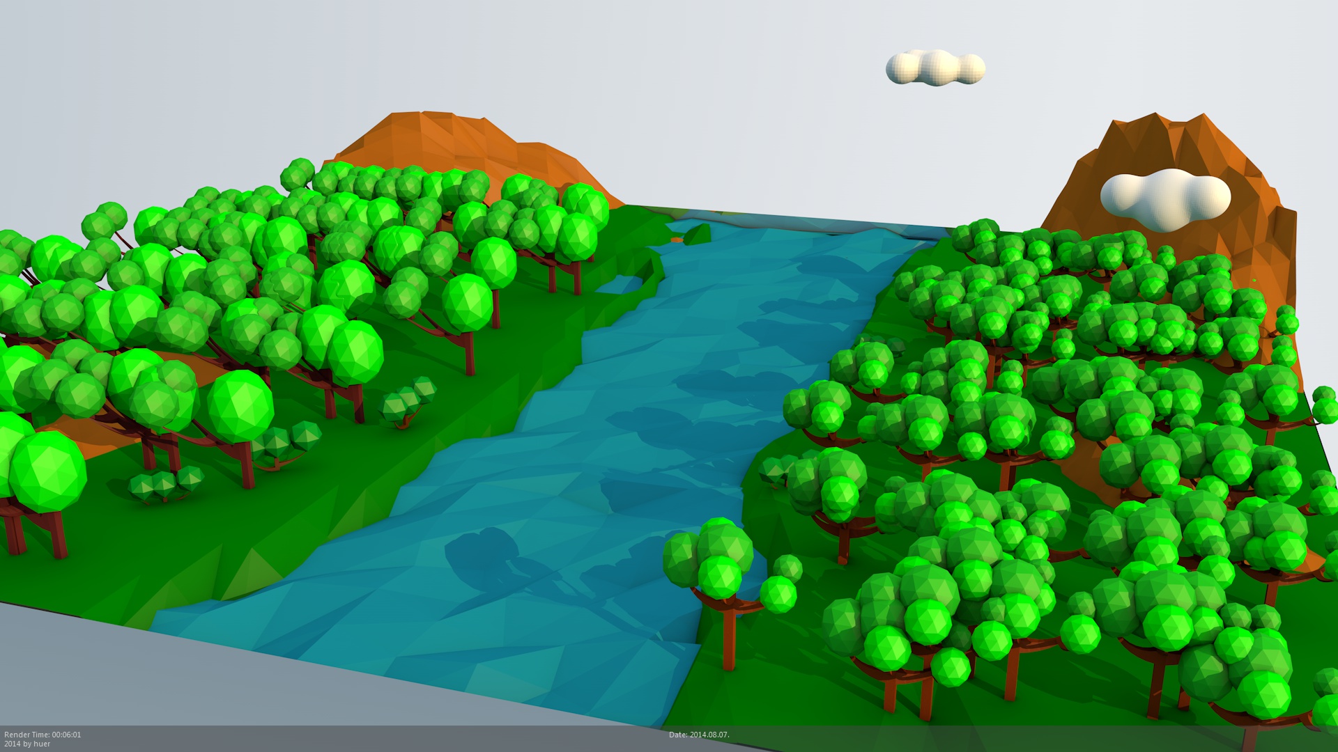 low poly landspace wit