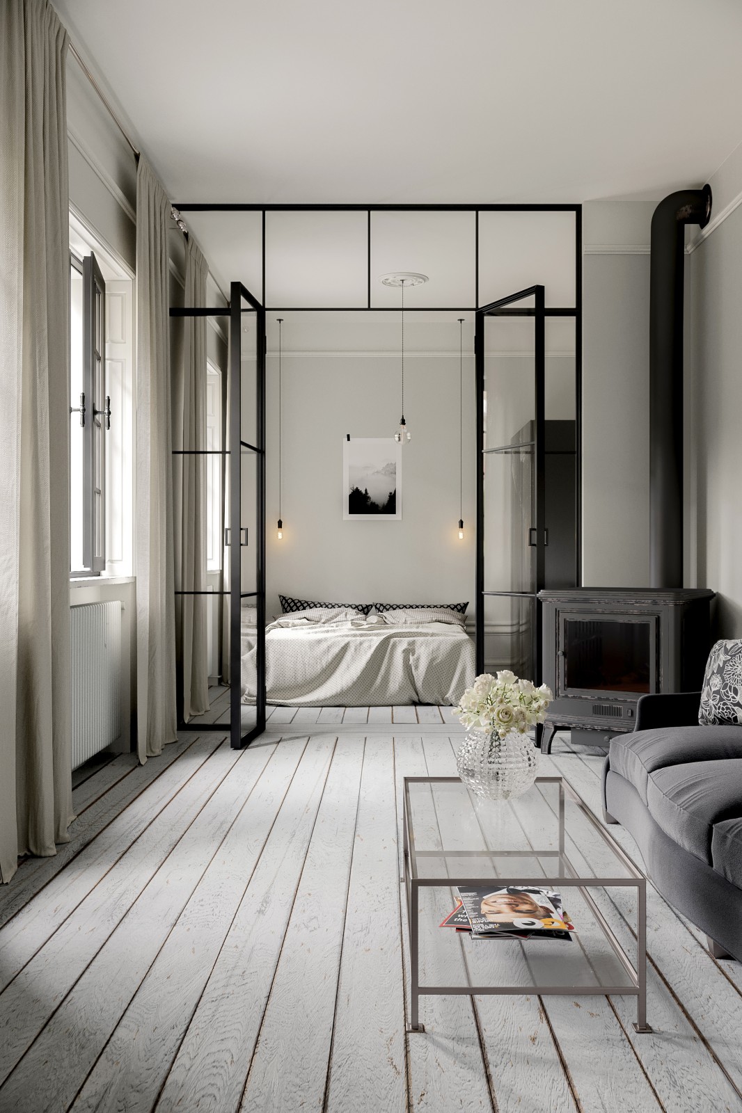 scandinavian bedroom interior