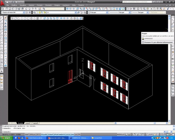 modello in autocad che vorrei aprire in cinema