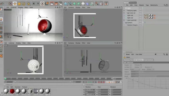 screen del tutorial maxon. nel riquadro prospettiva, la visualizzazione che non riesco ad ottenere.