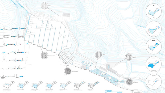 tav-4<br />isometria generale del progetto: la discarica