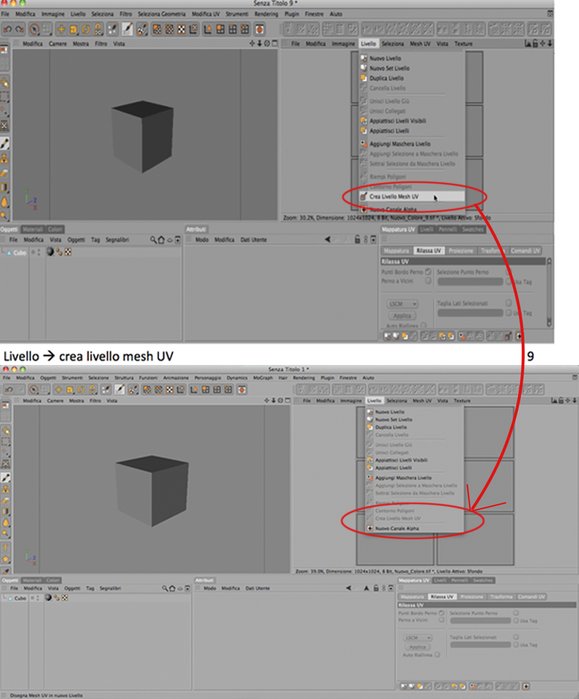 in alto la schermata del tutorial<br />sotto la mia schermata