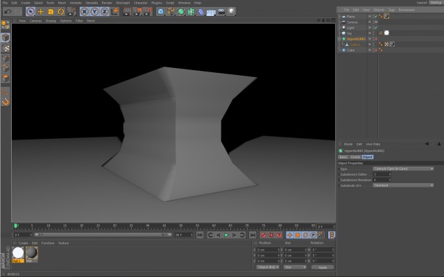 oggetto senza hyper nurbs