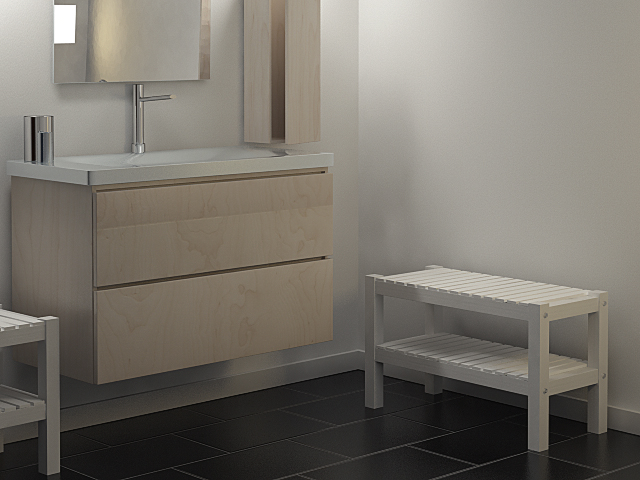 ciao ragazzi...sto lavorando su questo bagno...critiche e consigli sono ben accetti!!!!<br /><br />parametri di render per il momento:<br />AA: Adaptive DMC <br />      Filter Lanczos<br />      Min sub:4<br />      Max sub:16<br />      Threshold: 0,005<br />DMC Sampler:  Amount 1<br />                    noise: 0,005<br />                    Min samples 16<br />COLOR MAPPING: Exponential 1,2/1/2,2 Linearworkflow<br />IRRRADIANCE MAP   -4/-1 70hemispheric /20 interpolated samples<br />LIGHT CACHE 500 subdivision
