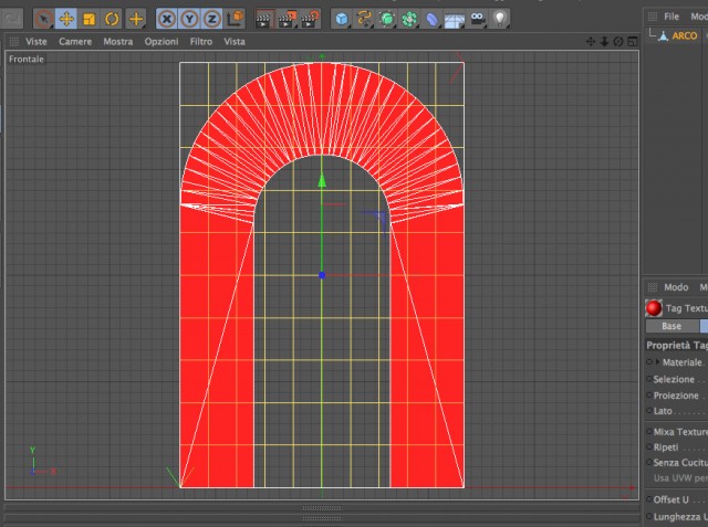 Portiamoci nella vista frontale, e catturiamo la schermata da usare come riferimento in Photoshop