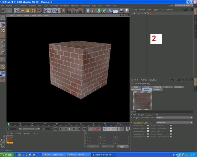 In questa immagine notate che facendo il rendering la textura appare però non penso che per scalare la textura bisogna fare ogni volta l'anteprima di rendering.
