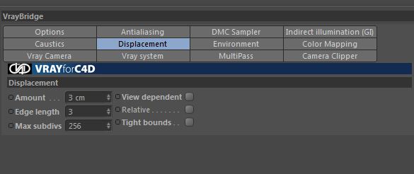 SETTAGGIO DEL MENU' DISPLACEMENT NEL V-ray BRIDGE