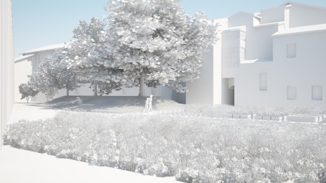 Il problema sono i fiori in primo piano, che appesantiscono il modello in maniera impressionante; per fare questo render in bianco cinema ci ha impiegato 3 ore e mezza