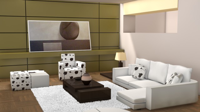 Render con luci dedicate solo al tappeto Hair