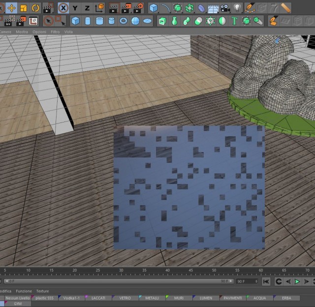 DR con VR-Shader AdvBitmap nelle textures dentro Mograph Shader
