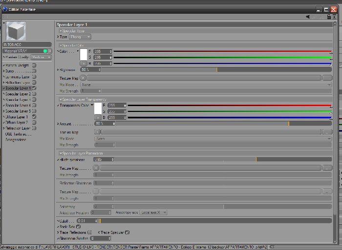 material vray x muro