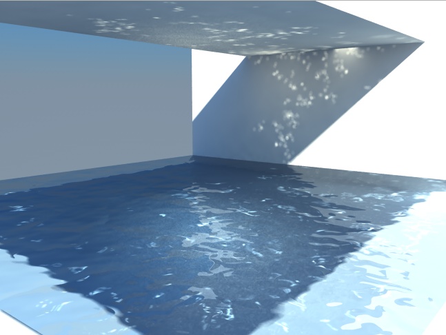 i rimbalzi sul muro non sono che un'idea di realismo...non riesco a trovare su internet una foto emblematica dell'effetto che vorrei...ma dai tutti siamo stati in piscina e i riflessi sono delle specie di onde