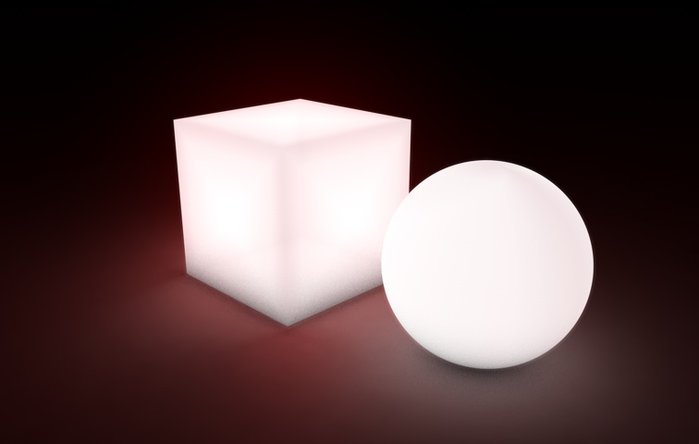 luce visibile oltre al cubo
