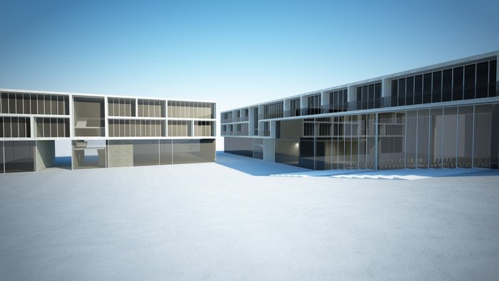 edificio con alcuni materiali