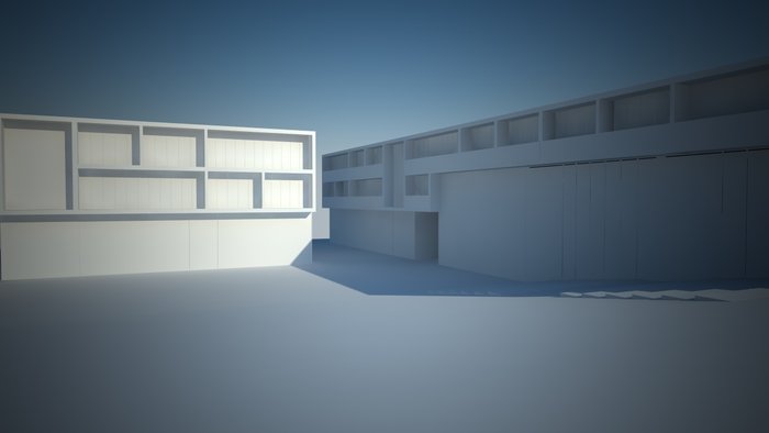 render  senza materiali  usando la physical camera di vray con i valori  scritti sopra