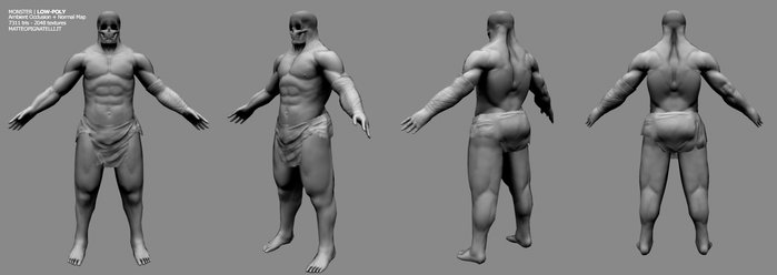 low-poly (AO+Normal Map)