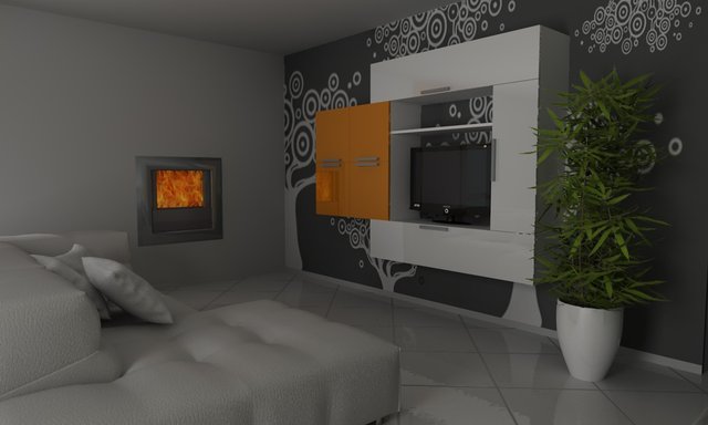 modello con disegno parete