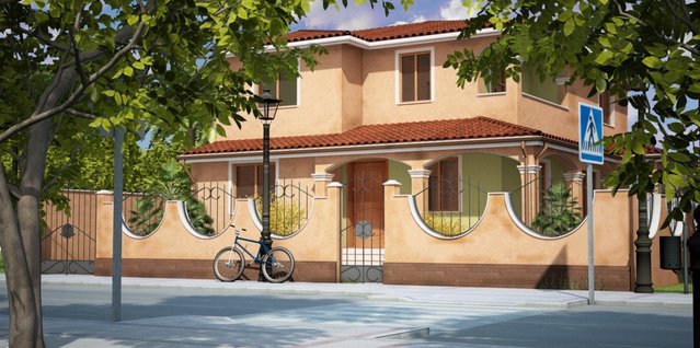 Primo render con motore fisico + PS per chiazzare
