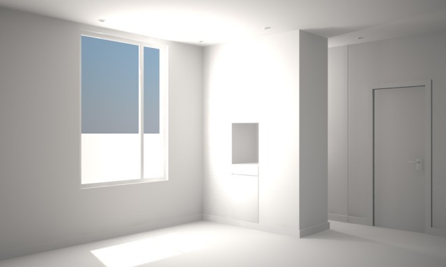 Come commento da pocket<br /><br />Luci area al 100%, decadenza quadratica inversa, intensità fotometrica 1500Cd<br />Camera fisica <br />f/stop = 2<br />iso = 200<br />velocita' otturatore = 1/250s<br />intensita' vignettatura = 60%-70%