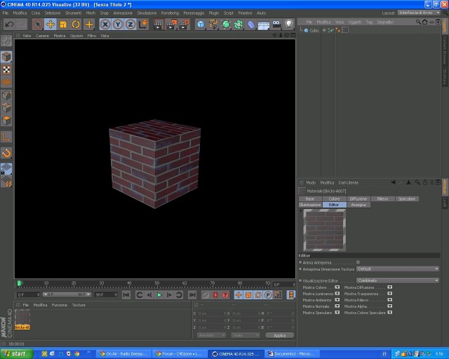 In questa immagine notate che facendo il rendering la textura appare però non penso che per scalare la textura bisogna fare ogni volta l'anteprima di rendering.
