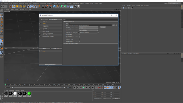 settaggi di rendering (salva).