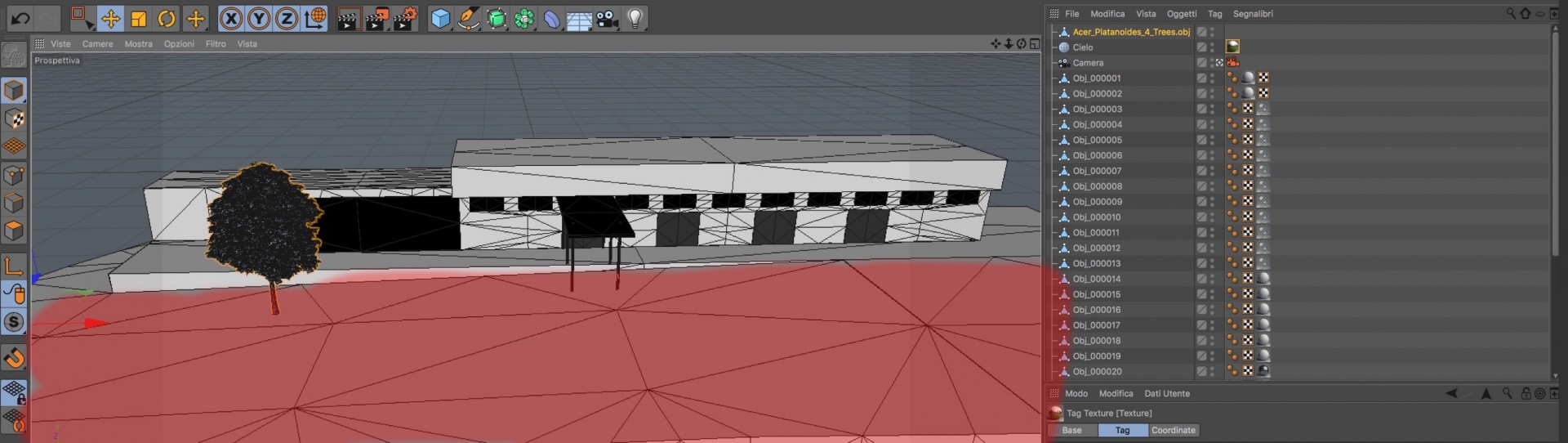 Il modello è stato fatto su autocad, importato su rhino e poi esportato in 3ds.