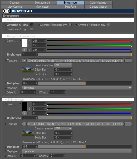 parametri hdri per interno